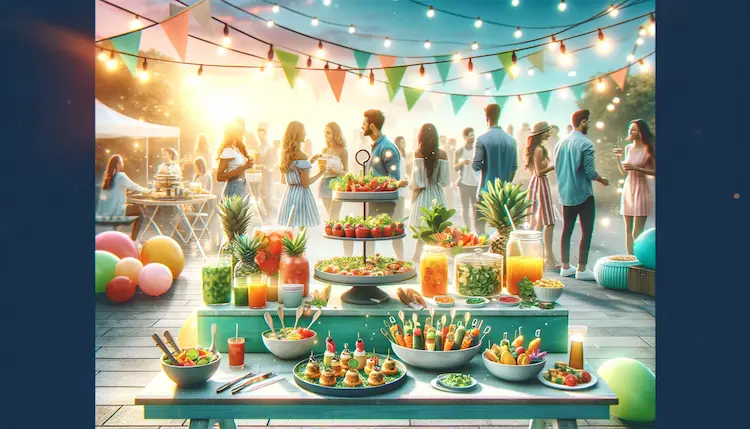 Catering colorido para eventos