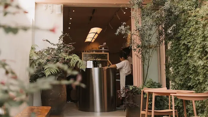 una cafeteria con estilo aesthetic