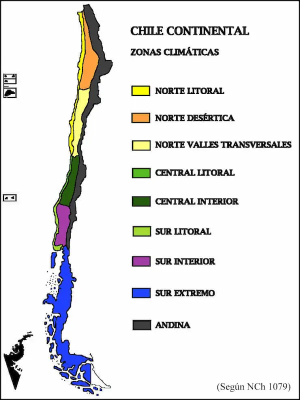 ¿Qué son las zonas térmicas en Chile?
