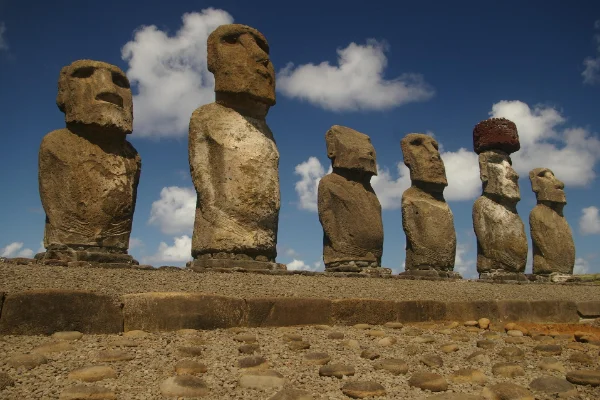 Moai del Ahu Tongariki en Isla de Pascua